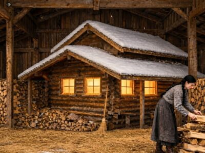 Neighbors Laughed When She Built a Barn Around Her House — Until Her Firewood Stayed Dry All Winter 
